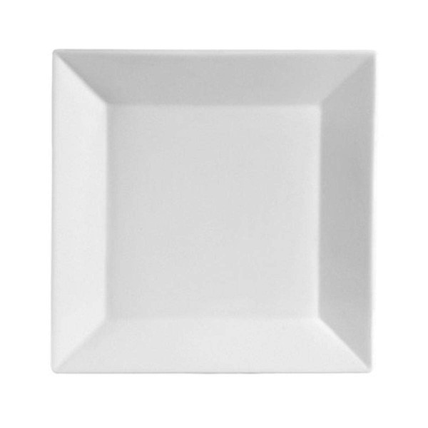 Yanco ML-106 6" Square Plate, Porcelain, Super White, Pack of