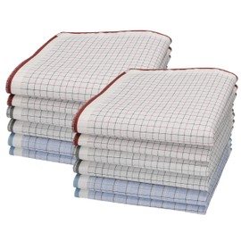 Betz Pack of 12 Handkerchiefs, Women's Men's Handkerchiefs, 100% Cotton, 40 x 40 cm in Various Designs and Colours, Design 6