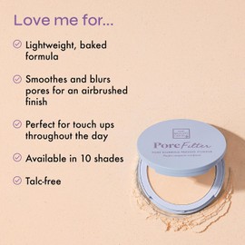 The Beauty Crop Polvos Compactos Porefilter - Difumina Los Poros Y Controla El Brillo - Tono Claro - 0.34 Oz