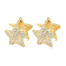 Star Earrings For Women Rhinestone Star Huggie Hoop Earrings Gold Chunky Hoop Earrings Sparkly Star Jewelry Gifts