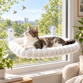 Cat Window Hammock for Indoor Lounging – Foldable Suction Cup Bed for Sunbathing and Window Watching