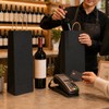 IDIDG 100 Pack Kraft Black Wine Gift Bags Wine Bag
