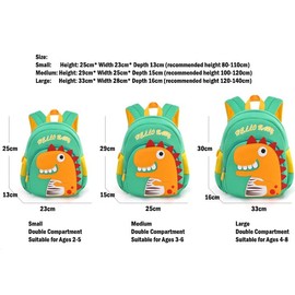 Smart Satchel New Year 2025 Gifts Kids Dinosaur, Duck Backpack, Green, Orange, Blue Red colors (Dino-G)