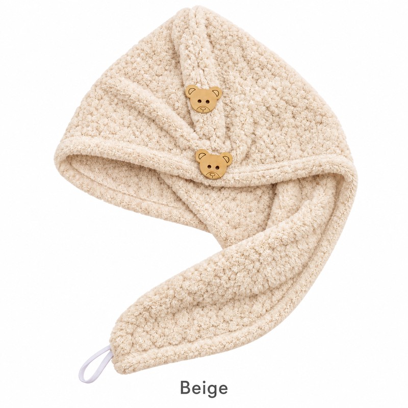 Absorbent Hair Towel Wrap for Wet Hair – Button Closure