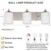 SOLFART Modern Brushed Nickel 3 Light Vanity Sconces for Bathroom,