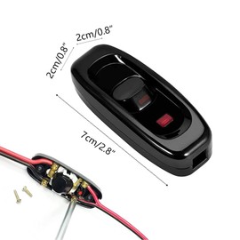 ieron 2 Stück Inline-Lampenschalter, 250 V, 10 A, Inline-Schnurschalter, Wipp-Durchführungsschalter mit LED-Anzeige, Ein-Aus-Lichtschalter für Tisch- und Schreibtischlampen (schwarz)
