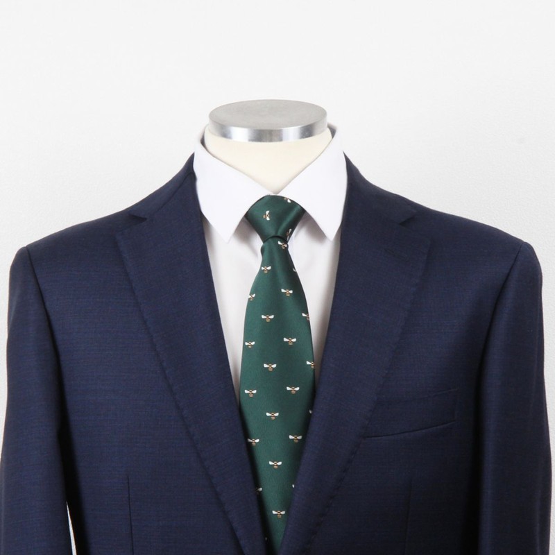 The Shirt Studio Green Bee Motif Automatic Tie