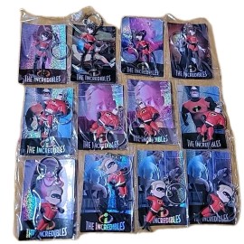 N/A NEW SET OF 12 THE INCREDIBLES RUBBER KEYCHAINS PARTY FAVORS