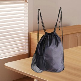 kokiya Camping Drawstring Backpack Daypack Polyester Casual Water Bottle Holder Knapsack Rucksack for Gym Trips Backpacking Swimming