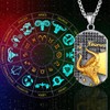 JewelryWe Collar Constelación Zodiaco Hombre: Colgante Leo Astrología Horóscopo de