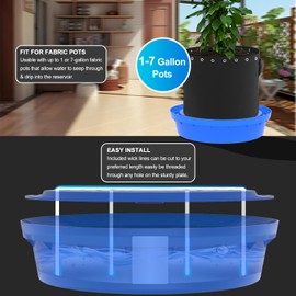 Molgoc Self-Watering Base with Visible Water Level,Keeps Leaves and Flying Insects Out,Maintains Water Quality, Equipped with Rollers for Easy Movement and Rotation, Blue,5