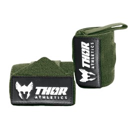 Thor Athletics Wrist Wraps [Wrist Wraps] 60 cm - Wrist Bandage for Fitness, Bodybuilding, Weight Sports, Powerlifting, Crossfit, Deadlifts & Weightlifting (Extra Strong, Green)