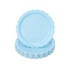30 Pack Blue Scalloped 9 Inch Paper Plates, Disposable Flower