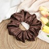 CEELGON Dark Brown Big Satin Scrunchie6.5 Inches Jumbo Scrunchies Silky