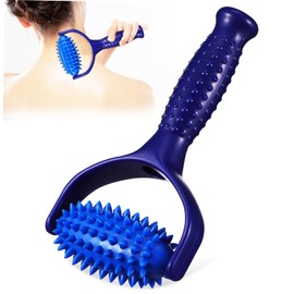 BIUDECO Handheld Massage Roller Stick Ergonomic Neck and Back Massager Tool for Muscle Tension Relief Portable Design for Home Office Travel Use