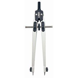 Linex 100411013 Quick Action Compass Professional Compass 17 cm Silver/Black Spindle Guide, Precise and Precise Geometry Compass with Extra Leads in Fixed Box