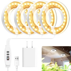 Mosthink Ceiling Grow Lights for Indoor Plants, 192 LEDs Plant Light Full Spectrum, Under Cabinet Plant Growing Lamp with Auto Timer, 10 Dimmable Levels, 3 Modes with Transparent Cover,Corded