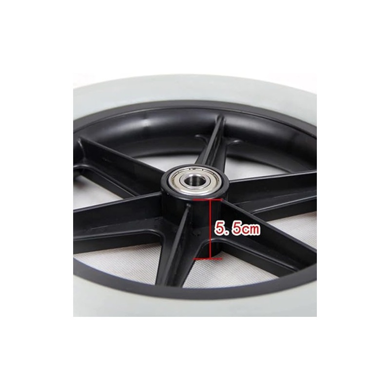 A pair of 12 inch wheels, solid PU wheels, wheelchair