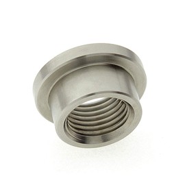 M16 x 1.5 Stainless Steel 304 Female Threaded Stepped Weld Bung Metric Mounting Boss Fitting (OD 7/8") with Top Head (OD 1.1")