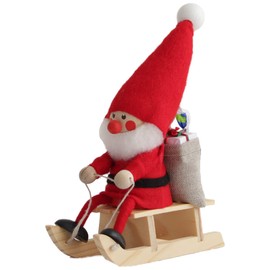 Nordika Nisse norudyika nisse Christmas Wooden Doll (Santa on Sled/Red/nrd120072)