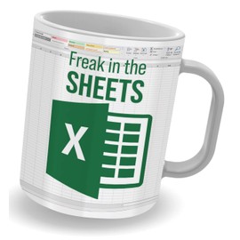 LPVLUX FK In The Sheets Mug, Funny Spreadsheet Mug Great Gifts For Coworkers, Accounting, Boss, Friend Gifts Christmas, Birthday, New Year Day, Shortcut Mug
