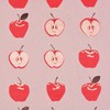 Gift Wrap - Apples - Mauve/Red/Metallic Silver