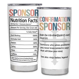 CaringTee Confirmation Sponsor Gifts for Women, Best Confirmation Sponsor appreciation Gift, Confirmation Sponsor Stainless Steels Tumbler 20oz, Gifts for Women Men