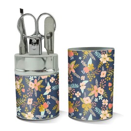 Mimi Flowers Stainless Steel Manicure Pedicure Grooming Beauty Care Travel Kit