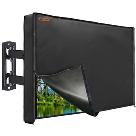 IC ICLOVER Outdoor TV Cover 32 Inch, 600D Heavy Duty Waterproof & Weatherproof TV Protector with Zipper Access & Roll-up Front Flap with Bottom Cover, Television Enclusure for Outside Flat Screen TV