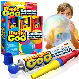 4M Magic Goo - Magic Plastic Bubble Balloons Variety Pack of 3 Colors - Blow Up Balloons with Straw - Clear Balloons Bubbles for Party Favors - Large Plastic Balloons, for Kids