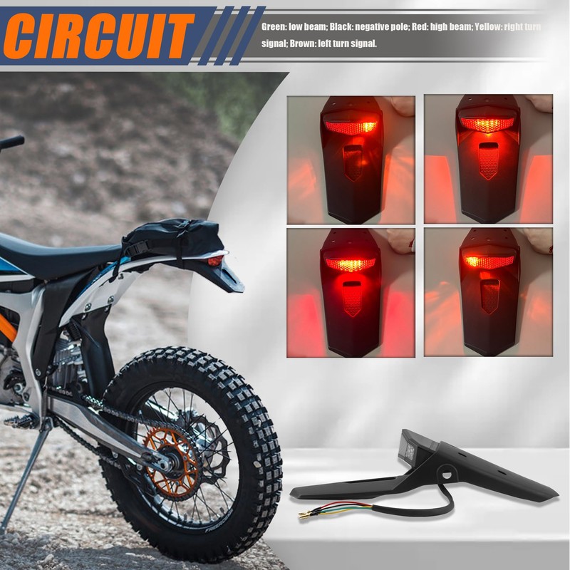 ABCERRSI LED Tail Light,Motorcycle Rear Fender Brake Turn Signal Compatible