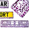 TAPORT® 1x PURPLE LEOPARD PRINT Car Registration License Number Plate