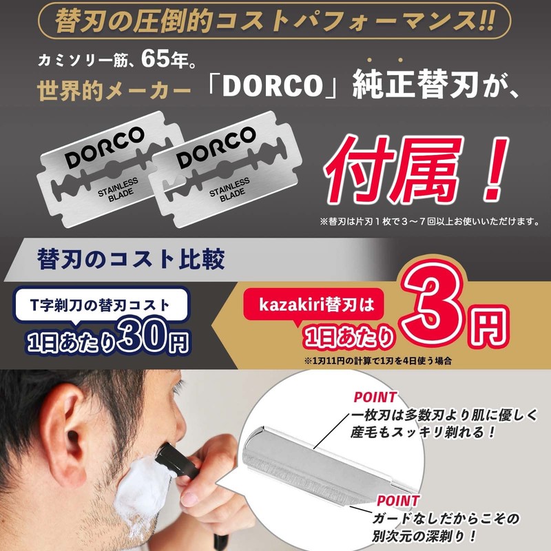 Kazakiri Razor, I-Shape, L-Shaped (Supervised by Professional Barber and Impressive