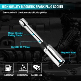 DURATECH 5/8" Swivel Magnetic Spark Plug Socket Thin Wall Spark Plugs Socket USA