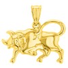 High Polish 14k Yellow Gold 3D Taurus Zodiac Sign Bull