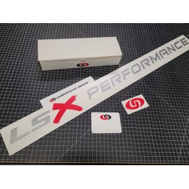 LSX Performance Windshield Banner 3" x 36" Racing Engine LS1 LS6 LS2 LS3 LS7 Stickers Select Color (Metallic Silver & Red)
