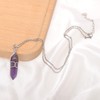 Paialco Natural Amethyst Crystal Point Wire Wrapped Pendant Necklace for