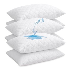 EDS Pillow Protectors Quilted Water Proof Ultra Soft Anti Allergy Pillow Cover Breathable and Comfortable Microfiber White Pillow Cases 48x74 CM (pack of 6)