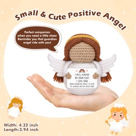 Mini Funny Christian Birthday Gifts for Godmother Godfather Goddaughter Godson, Christmas Mothers Day Decorations Basket for Teen, Positive Guardian Angel for Catholic Religious Spiritual Church Decor