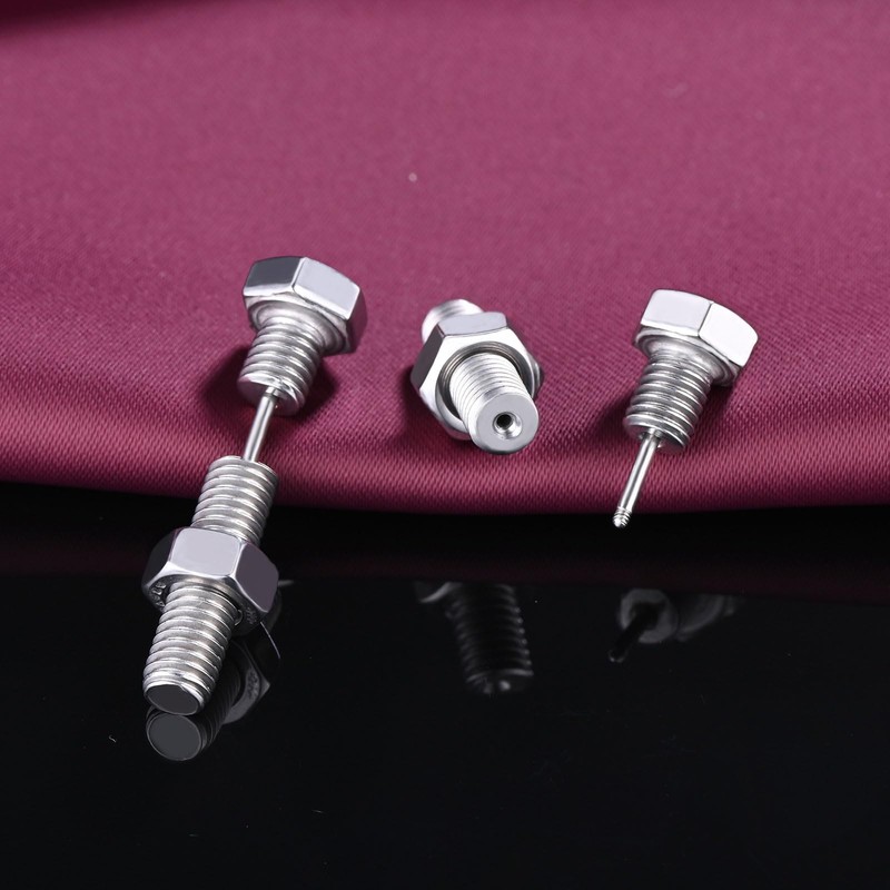 Yumilok Mens Stud Earrings Stainless Steel Screw Earrings Barbell Ears