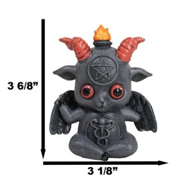 Ebros Gift Sabbatic Baby Goat Idol Baphomet Spawn Baphy with Pentagram Circle Chibi Figurine Wicca Occult Illuminati Collectible (Meditation of Caduceus Serpent)