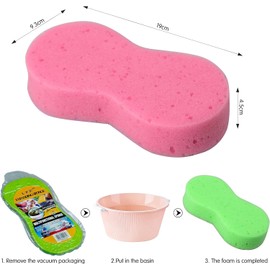 10 Pcs Car Wash Sponges, Multi-functional Car Cleaning Sponges Reusable for Kitchen Bathroom Car Motorbike（Random Colors）