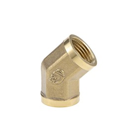 sourcing map Brass Pipe Fitting - 45 Degree Elbow G1/2 Female X G1/2 Female Hex Bushing Adapter 44mm Length