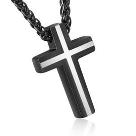 Dletay Cremation Urn Necklace for Ashes Cross Cremation Jewelry Stainless Steel Ashes Necklace for Women Men Keepsake Urn Pendant Ashes Holder