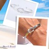 Peach Bomb Silver Bangle For Women with Knot Open Bracelet