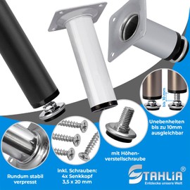 Set of 4 Furniture Feet, Adjustable Sofa Feet, Maximum Load 50 kg, Gloria Mega Set