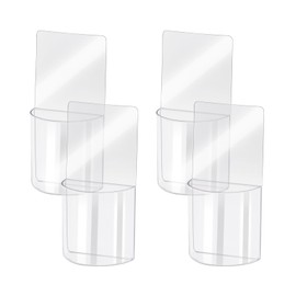 2 Pack Remote Control Holder, TV Remote Controller Holder Wall Mount, Clear Remote Control Caddy Organizer Storage Box Self Adhesive for Living Room Bedroom, Table and Nightstand, 6.4”x3.5”x1.5”