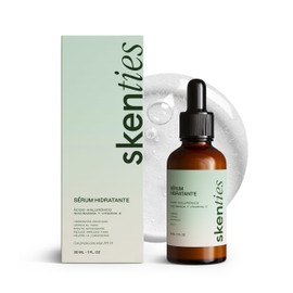 Skenties Serum Hidratante con Ácido Hialurónico, Niacinamida y Vitamina E, Disminuye Poros e Imperfecciones, Regula la Producción de Grasa, Antioxidante, Hidratación Profunda y Protección Solar FPS 15, Piel mixta y grasa, 30 ml
