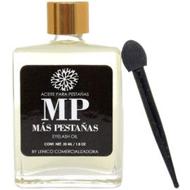 Aceite para Pestañas, MP Más Pestañas, Aceite para Pestañas. Cont. Sésamo, ricino, coco, almendra, bergamota, esencial, batamota y aceite de glicerina, 1.8 onzas/35 ml.