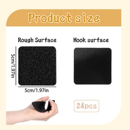 24 PCS Rug Gripper for Carpeted Floor, Rug to Carpet Gripper, Rug Grippers, Carpet Grippers for Rugs on Top of Carpet, 5 x 5 cm, for Stairs, Sofa Cushions, and Car Boot Liners